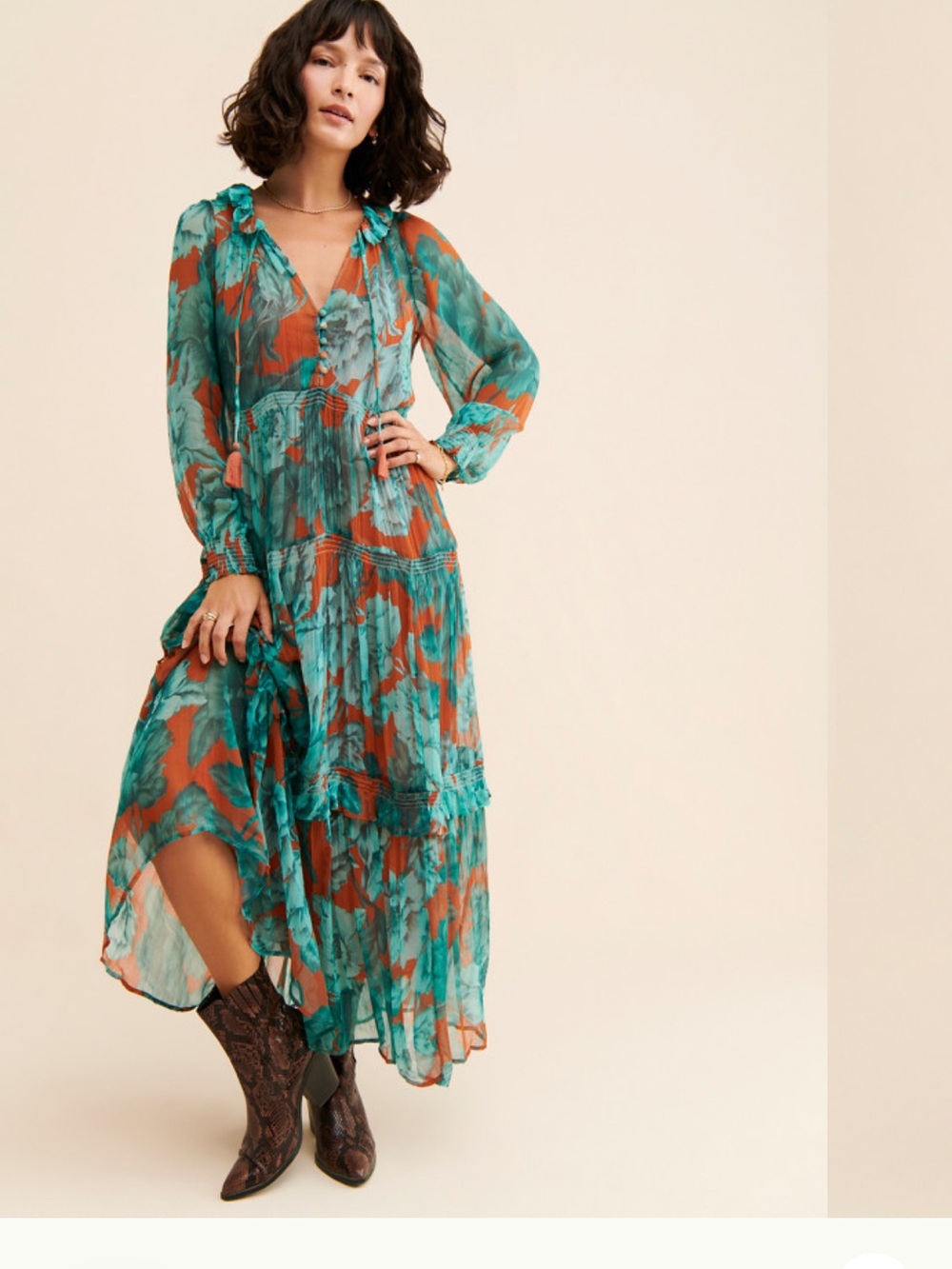 The Marais Printed Tiered Maxi Dress